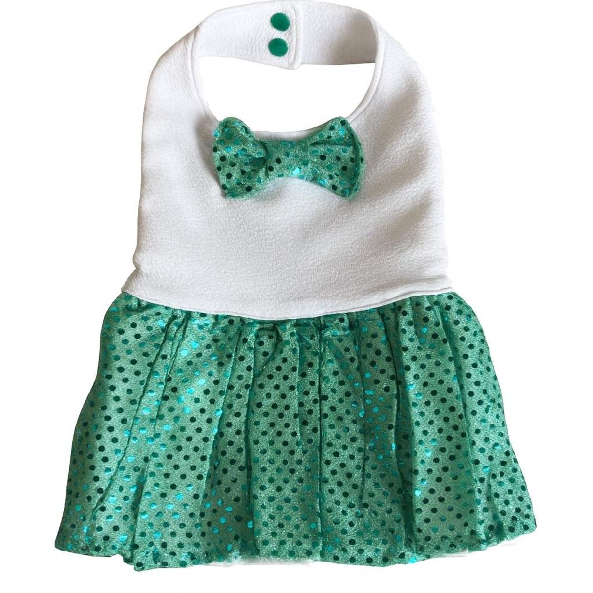 GENERICO - Vestido blanco con calipso brillante talla xs para mascota