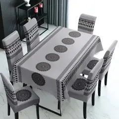 GENERICO - SET DE MANTEL CON 6 FUNDAS DE SILLAS