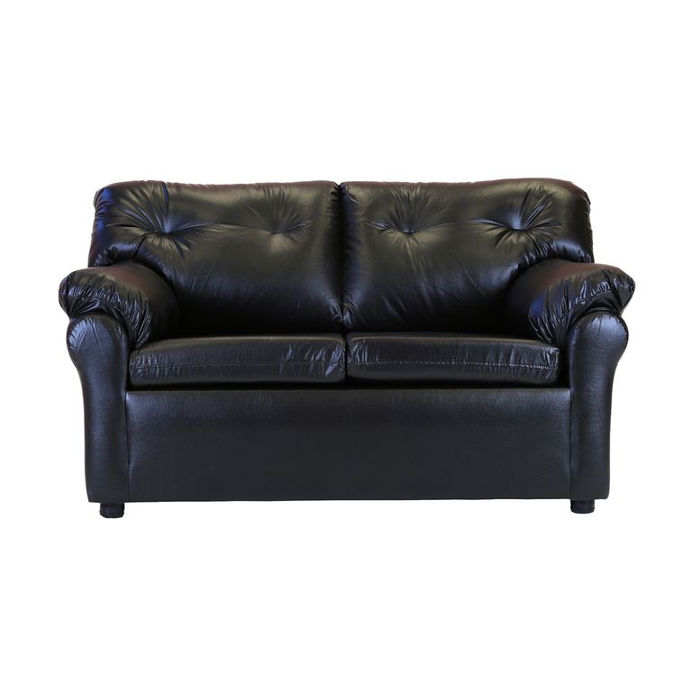 Sofa Mateo 2 Cuerpos - Cuero Sintetico Pu / Negro
