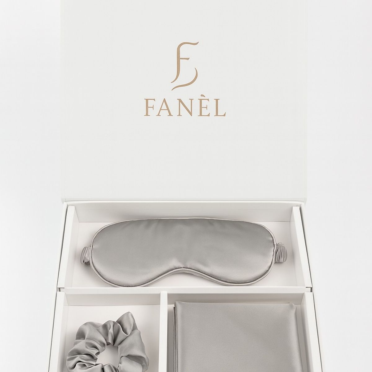 FANEL - Set de Descanso en Satín Fanèl Antifaz + Funda de Almohada + Scrunchie