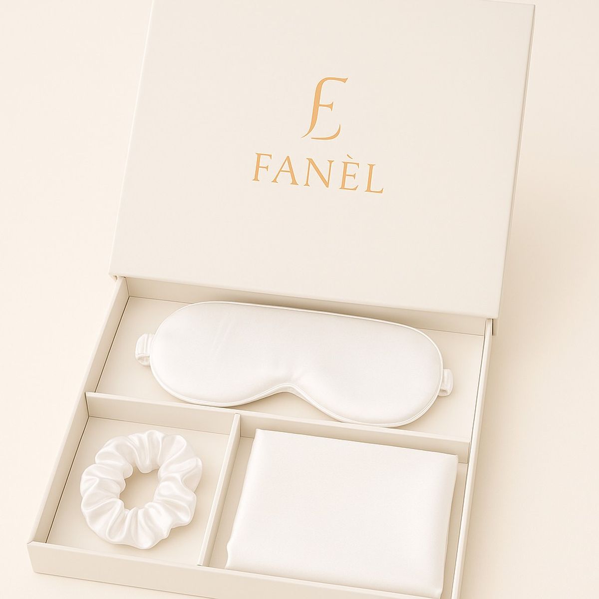 FANEL - Set de Descanso en Satín Fanèl Antifaz + Funda de Almohada + Scrunchie