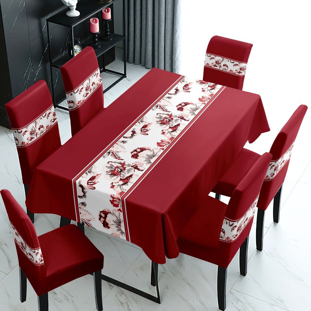 GENERICO - SET CON MANTEL Y 6 FUNDAS DE SILLAS