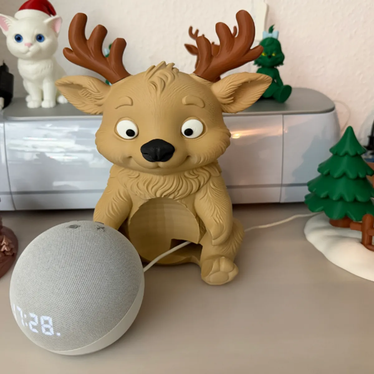 GENERICO - Soporte para Parlante Echo Dot con forma de Reno