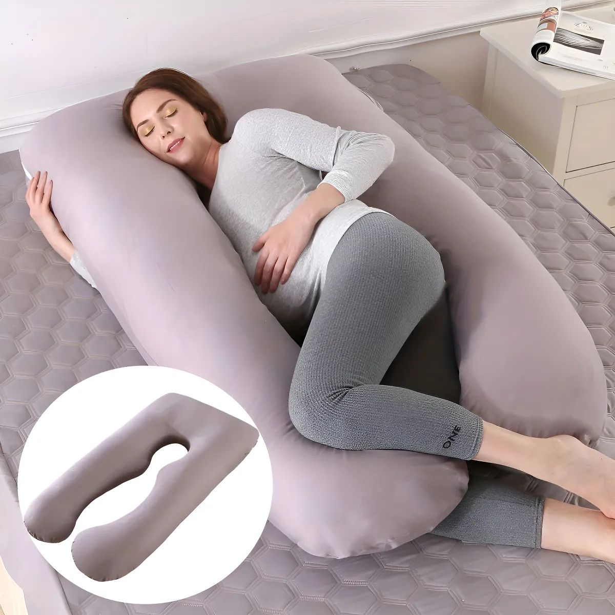 GENERICO - Cojin Almohada Maternal U Lactancia Con Funda Extra Suave