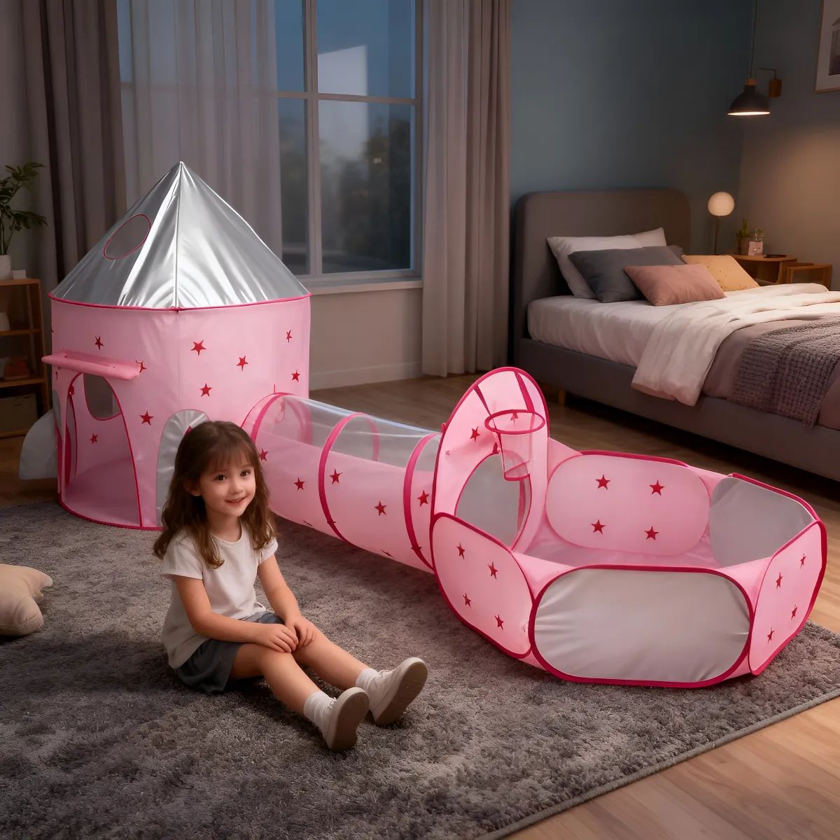 GENERICO - Carpa Piscina De Juego 3y1 Pelota Con Tunel Castillo Plegable