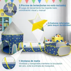 GENERICO - Carpa Piscina De Juego 3y1 Pelota Con Tunel Castillo Plegable