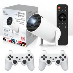 GENERICO - Proyector Game Video Portátil Android Tv 11.0 Con Mando X 2 Color Blanco