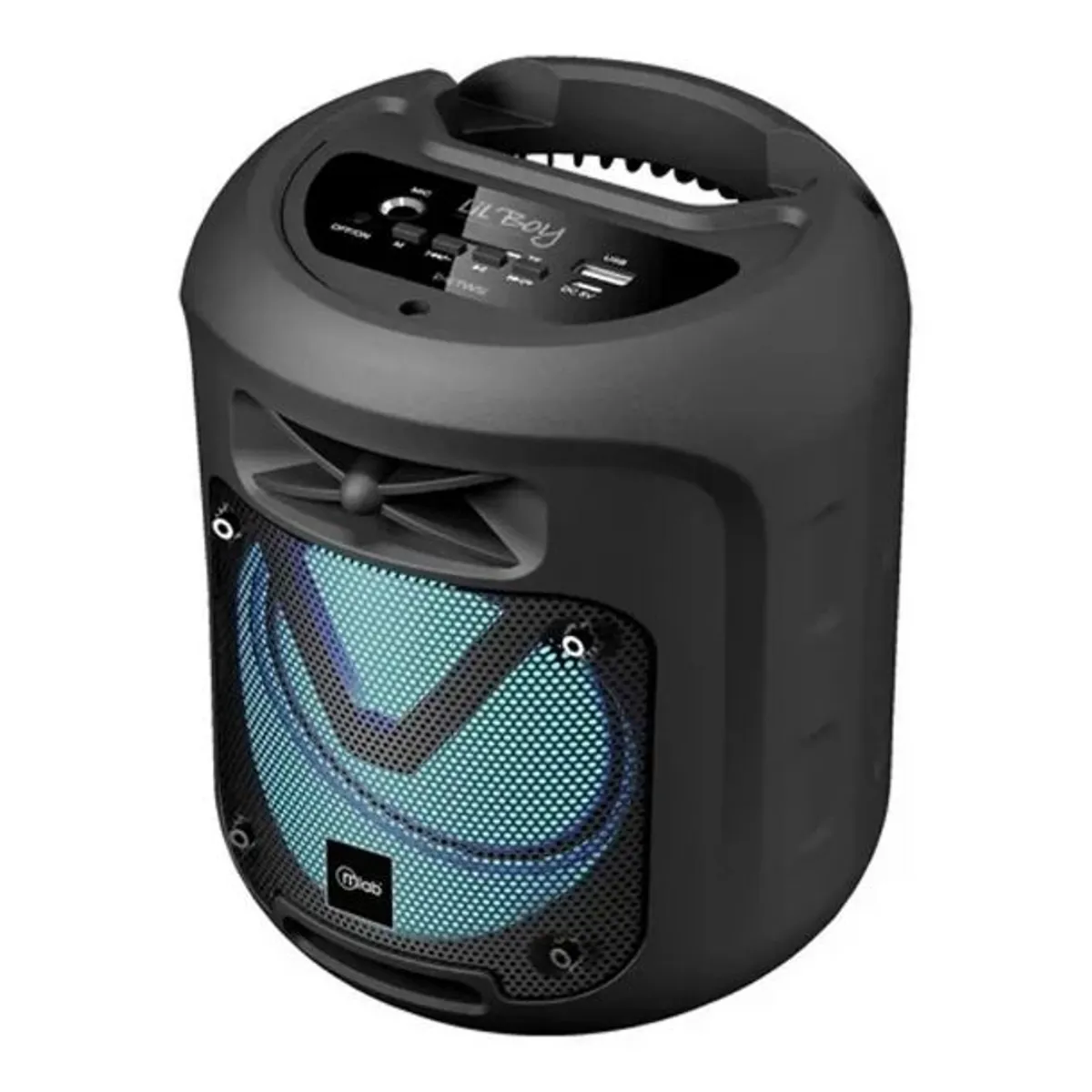 MLAB - Parlante Mlab Lilboy Portable Karaoke Tws Bluetooth Negro Colores RGB