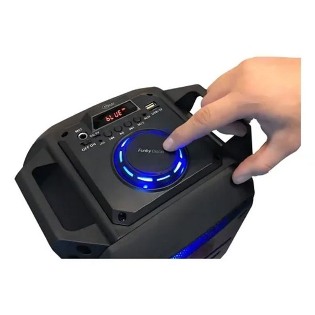 MLAB - Parlante Karaoke Bluetooth Rgb Mlab Funky Disco +micrófono Color Negro Bola Disco Luces Proyector