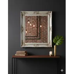 GENERICO - Espejo plateado cuadrado 70 x 80