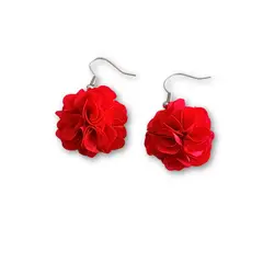 GENERICO - Aros Pendientes Rojo Colgante New Collection