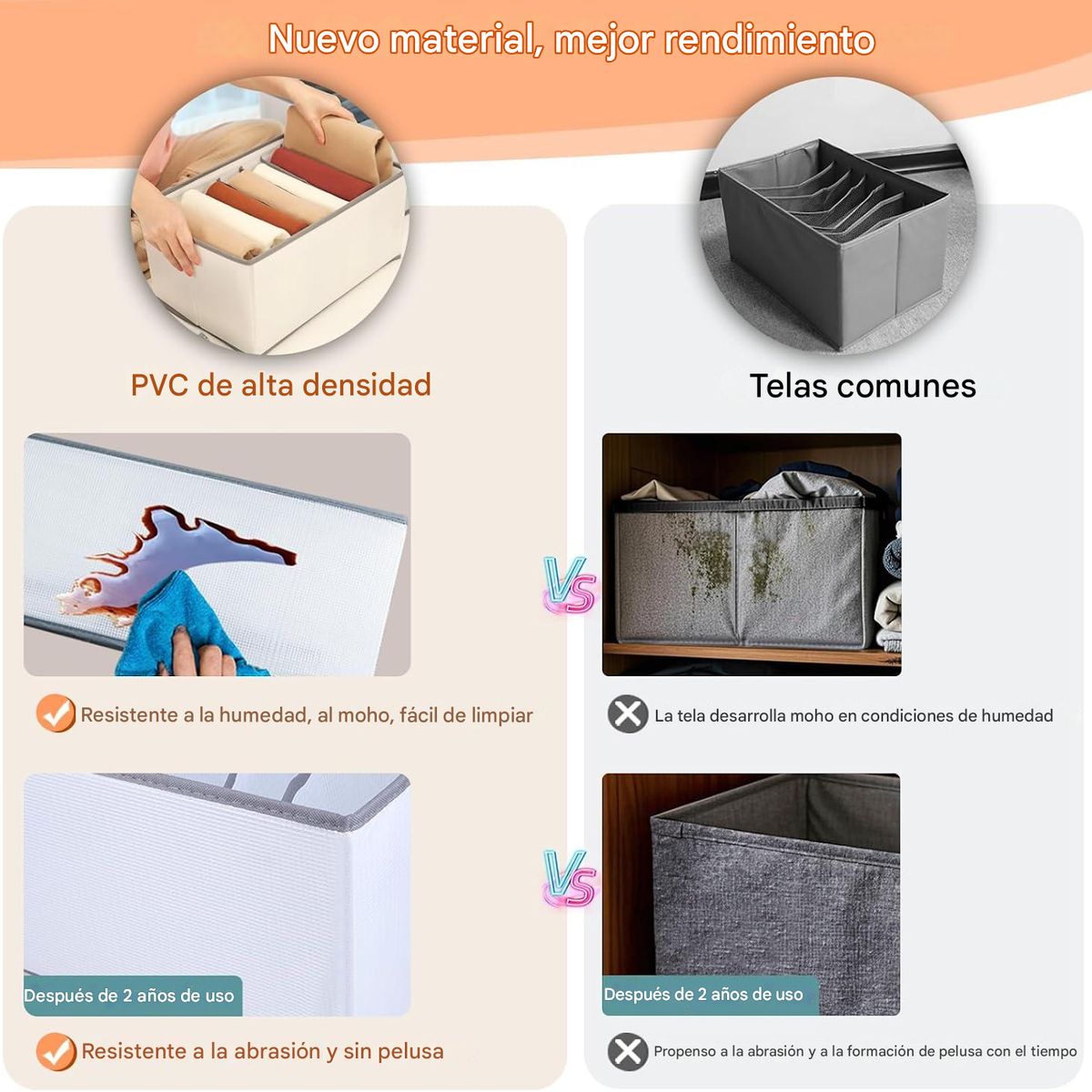 GENERICO - Pack 3 Cajas Almacenamiento Plegable Con Asas Para Ropa Pantalon Polera Poleron