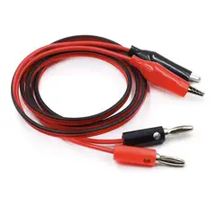 GENERICO - Cable Banana A Caiman, 1m Cable 24 Awg, Pack 2 Und