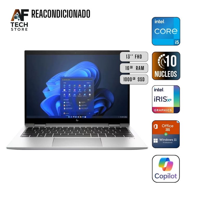 Notebook 830 G9 Tactil 360 I5 12th 16GB 1TB - Win11+Office - Reacondicionado Profesional
