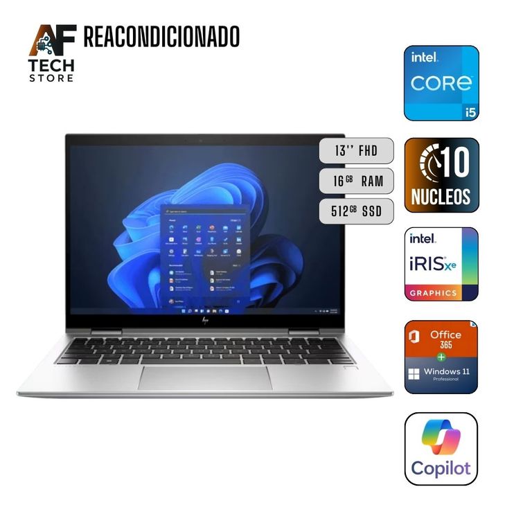 Notebook 830 G9 Tactil 360 I5 12th 16GB 512GB - Win11+Office - Reacondicionado Profesional