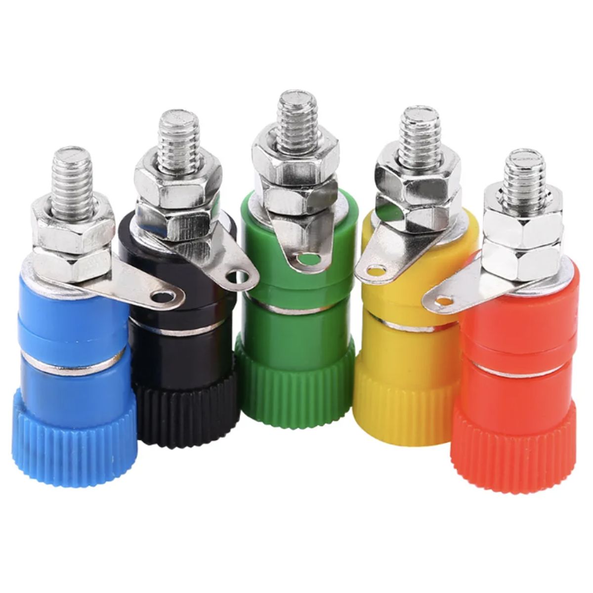 GENERICO - Pack 10 Conectores Banana Hembra Plug Multicolor Negro