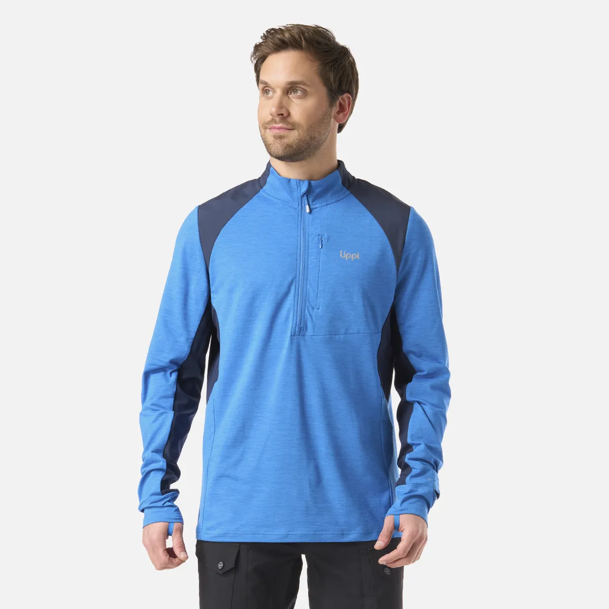 LIPPI - Polerón Hombre Egger 1/4 Zip Azulino Lippi