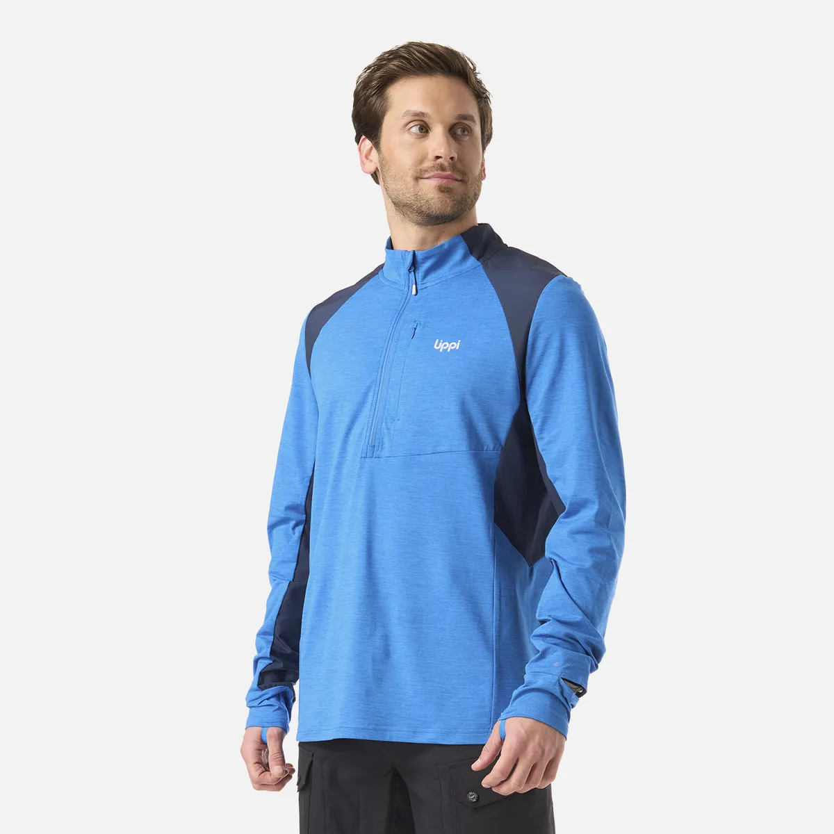 LIPPI - Polerón Hombre Egger 1/4 Zip Azulino Lippi
