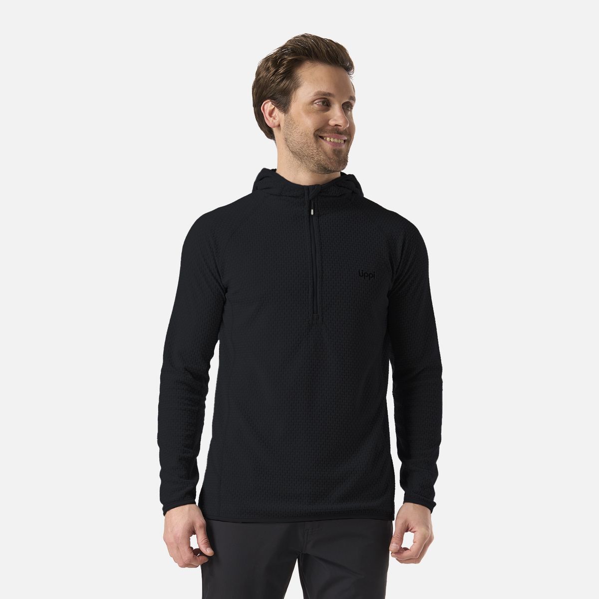 LIPPI - Polerón Hombre Jacaranda Nano-F 1/4 Zip Hoody Negro Lippi