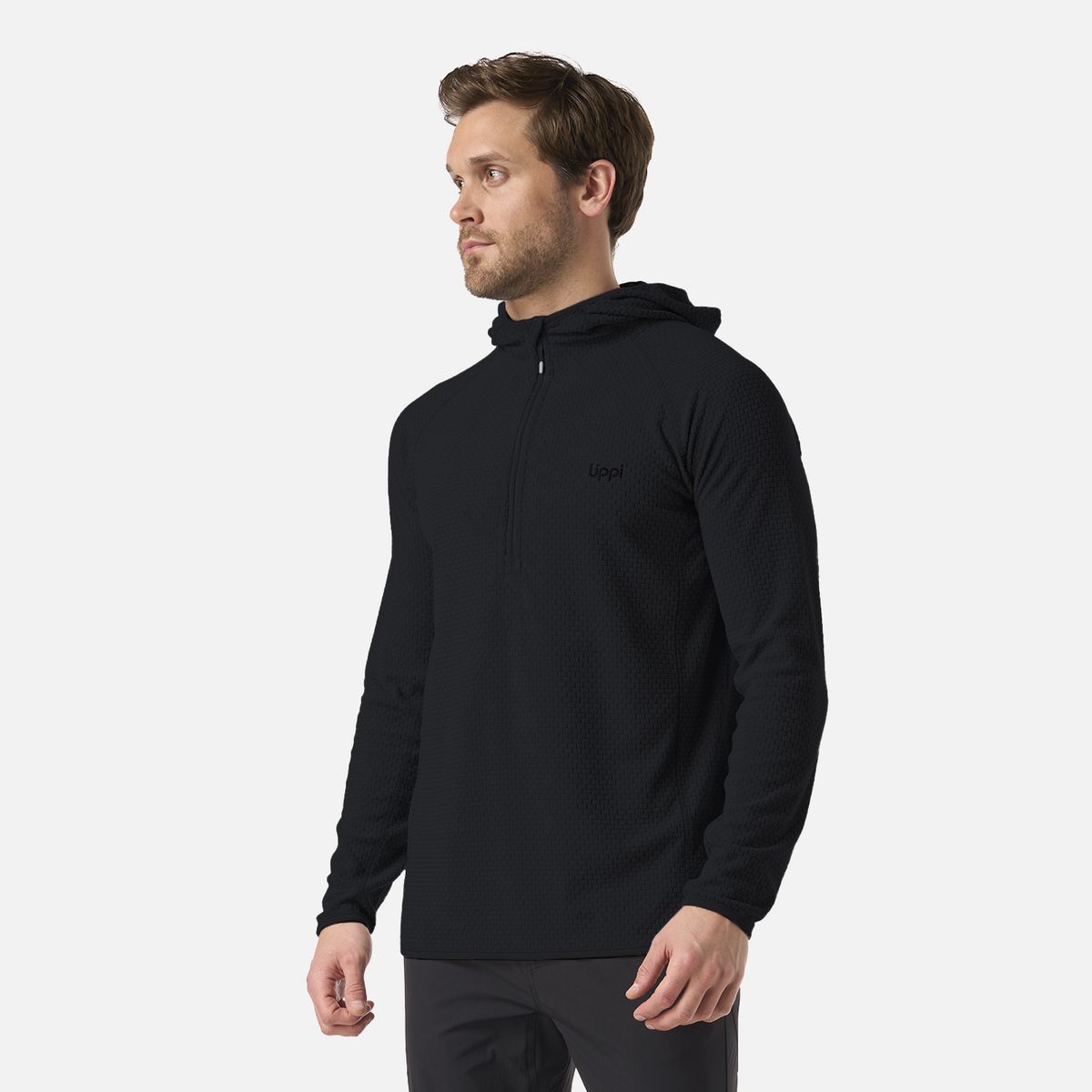LIPPI - Polerón Hombre Jacaranda Nano-F 1/4 Zip Hoody Negro Lippi