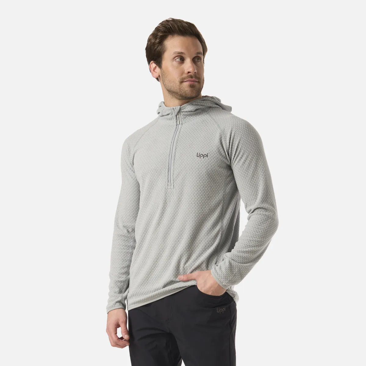 LIPPI - Polerón Hombre Jacaranda Nano-F 1/4 Zip Hoody Gris Lippi