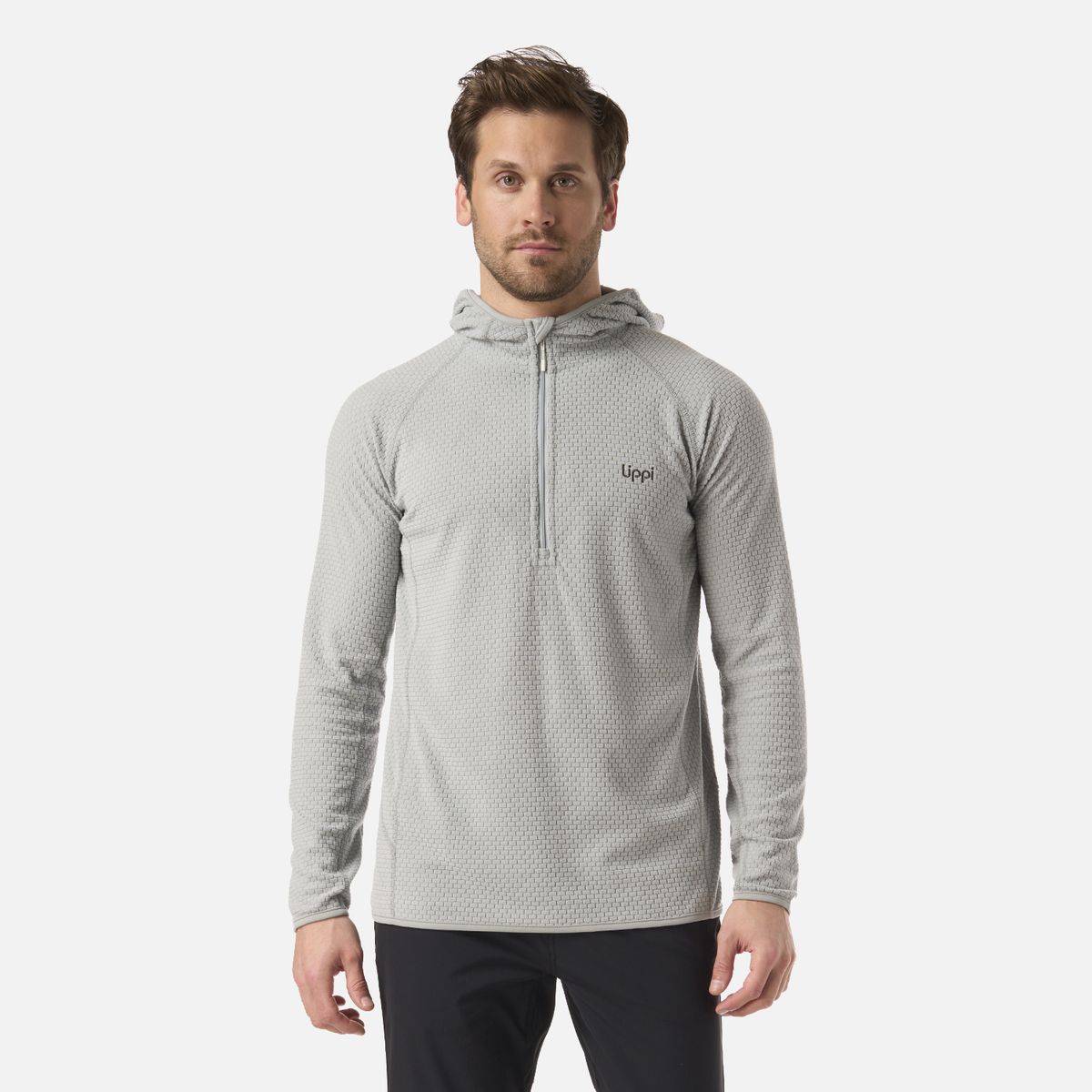 LIPPI - Polerón Hombre Jacaranda Nano-F 1/4 Zip Hoody Gris Lippi