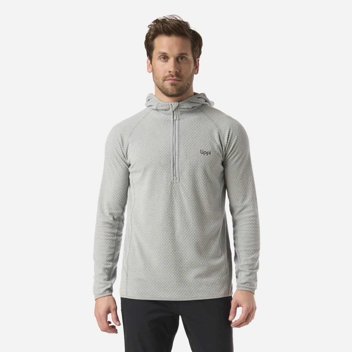 LIPPI - Polerón Hombre Jacaranda Nano-F 1/4 Zip Hoody Gris Lippi