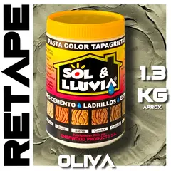 SOL Y LLUVIA - RETAPE PARA MADERA Y MUEBLES INTERIOR EXTERIOR SOL Y LLUVIA® OLIVA 1,3 KG