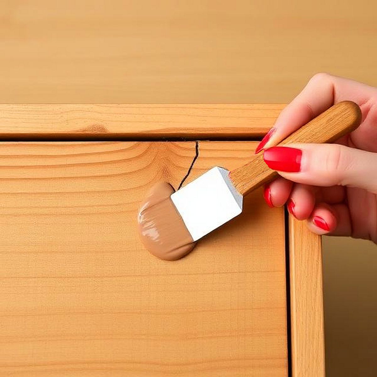 SOL Y LLUVIA - RETAPE PARA MADERA Y MUEBLES INTERIOR  EXTERIOR SOL Y LLUVIA® CASTAÑO 1,3 KG