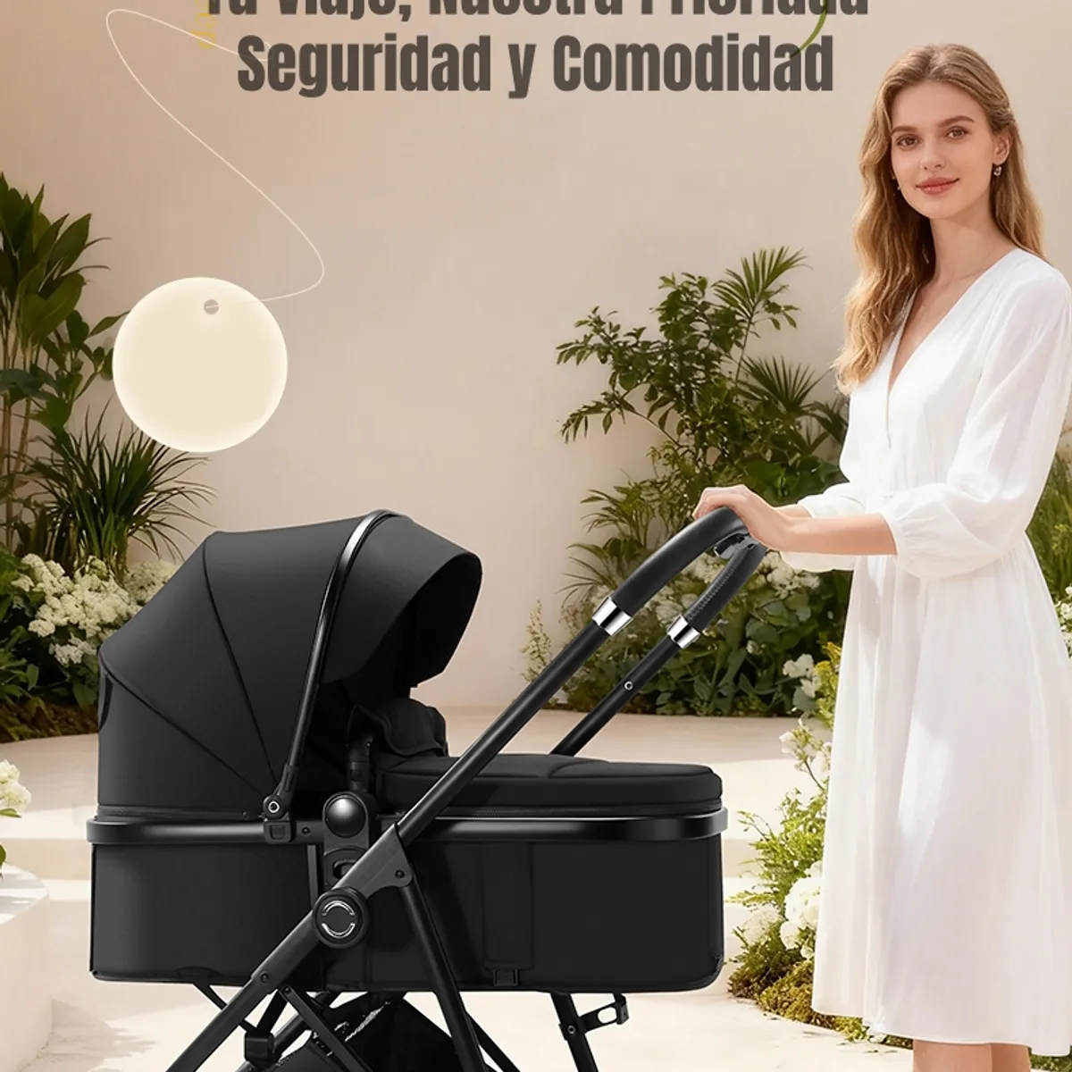 LUBABYCAS - Coche bebé Travel System Toldo 360°Gese Baby Rosado Lubabycas