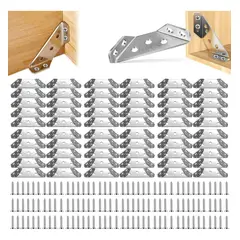GENERICO - 8pcs Triángulo Inoxidable Muebles Bisagra Esquina Universal