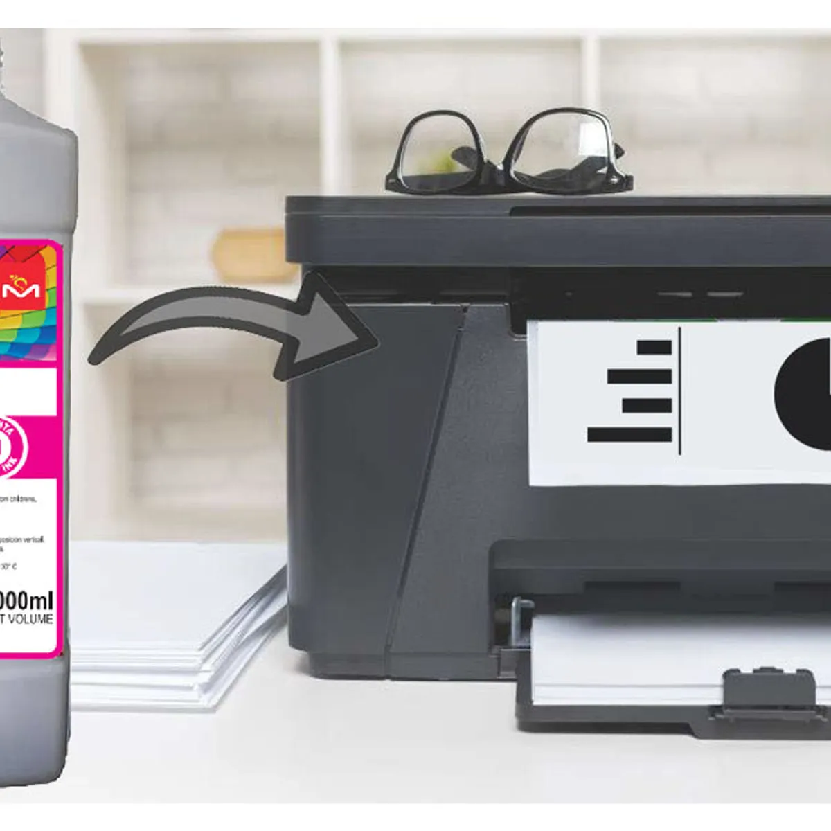 MALIK - Tinta Magenta 1 Litro Compatible Brother BT5001M DCP-T520w