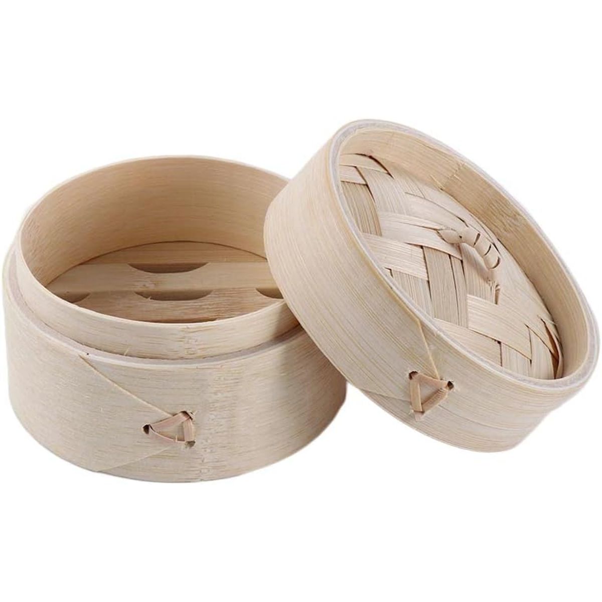 NEWTREE - Cesta vaporera bambú con tapa cocinar en la cocina