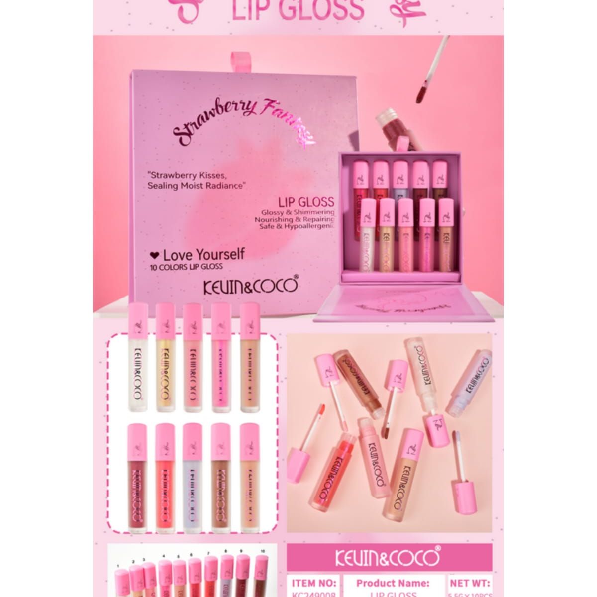 GENERICO - Set De Labiales Lip Gloss 10 Unidades Set Regalo Premium