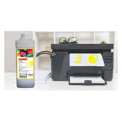 MALIK - Tinta Amarilla 1 Litro compatible Canon Pixma Tinta continua G3190