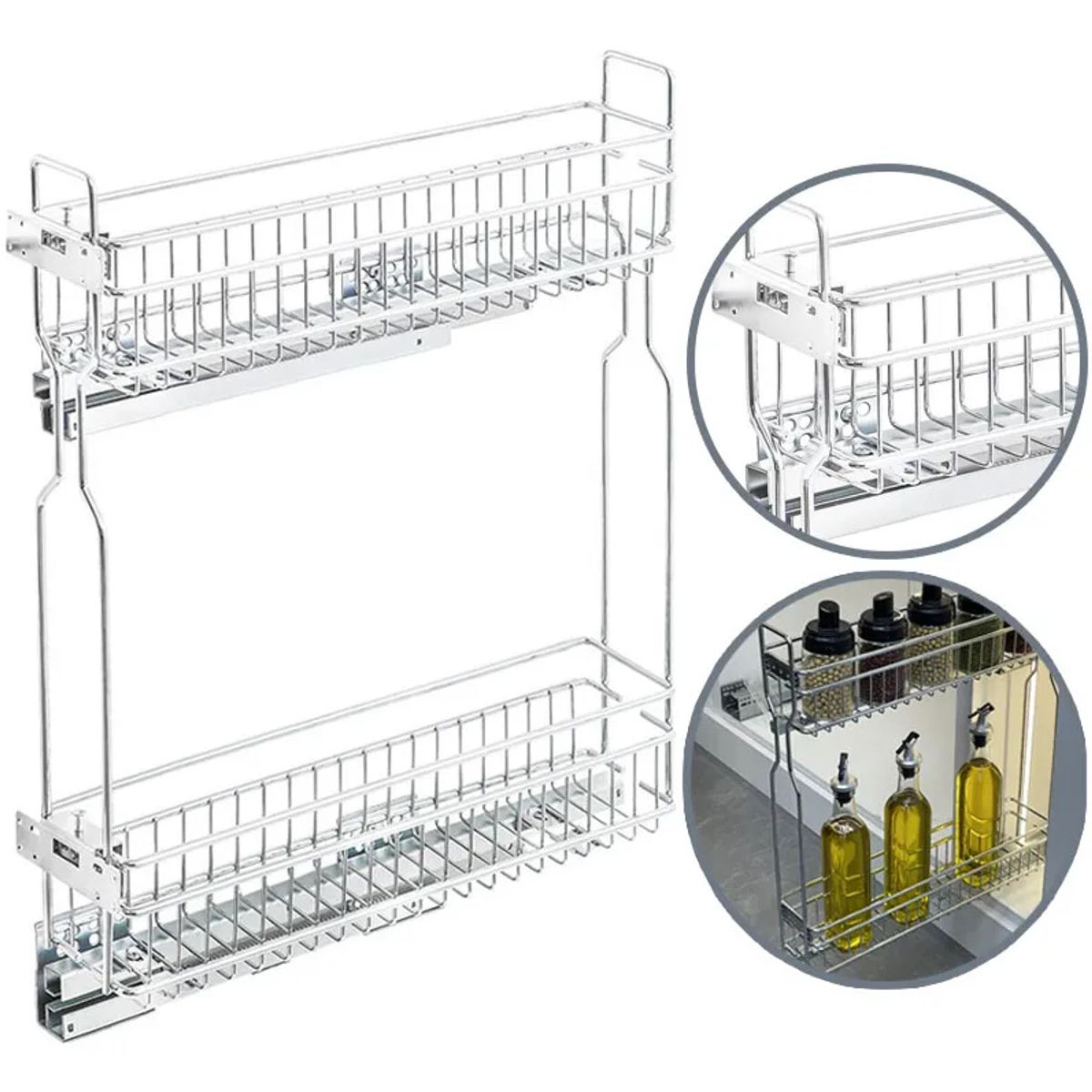 KUANGYE - Especiero Corredera Oculta Cierre Suave 150mm