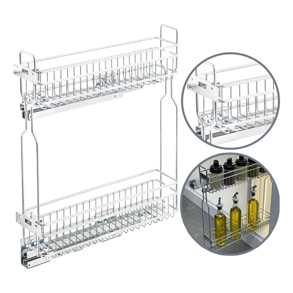 KUANGYE - Especiero Corredera Oculta Cierre Suave 150mm