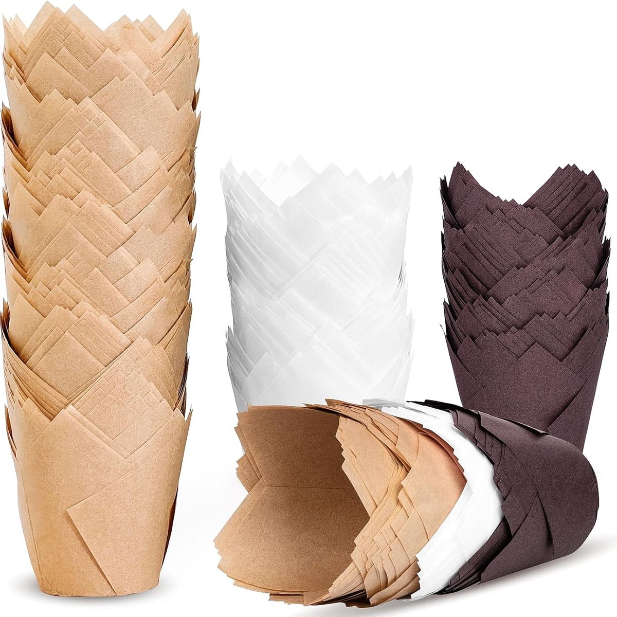 KUANGYE - 200 Tulipas / Capacillo De Papel Muffin, Magdalenas, Cupcake