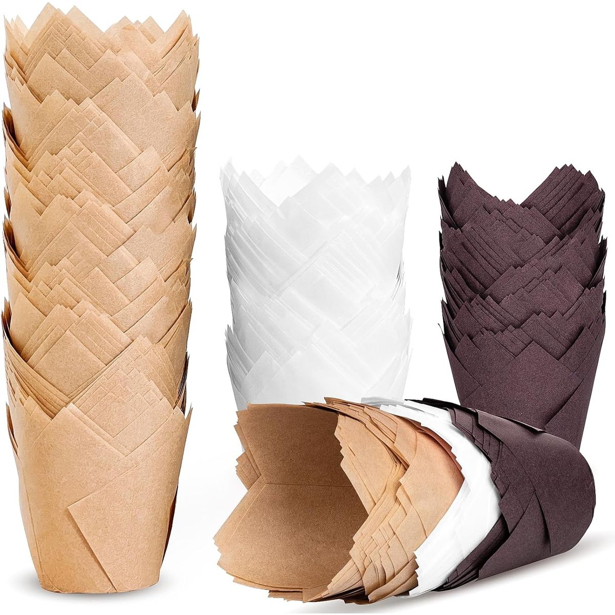 KUANGYE - 200 Tulipas / Capacillo De Papel Muffin, Magdalenas, Cupcake