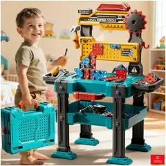 ANIKIDS - Set De Juego Banco Herramientas 2 En 1 Juguete Niños 154 Piezas