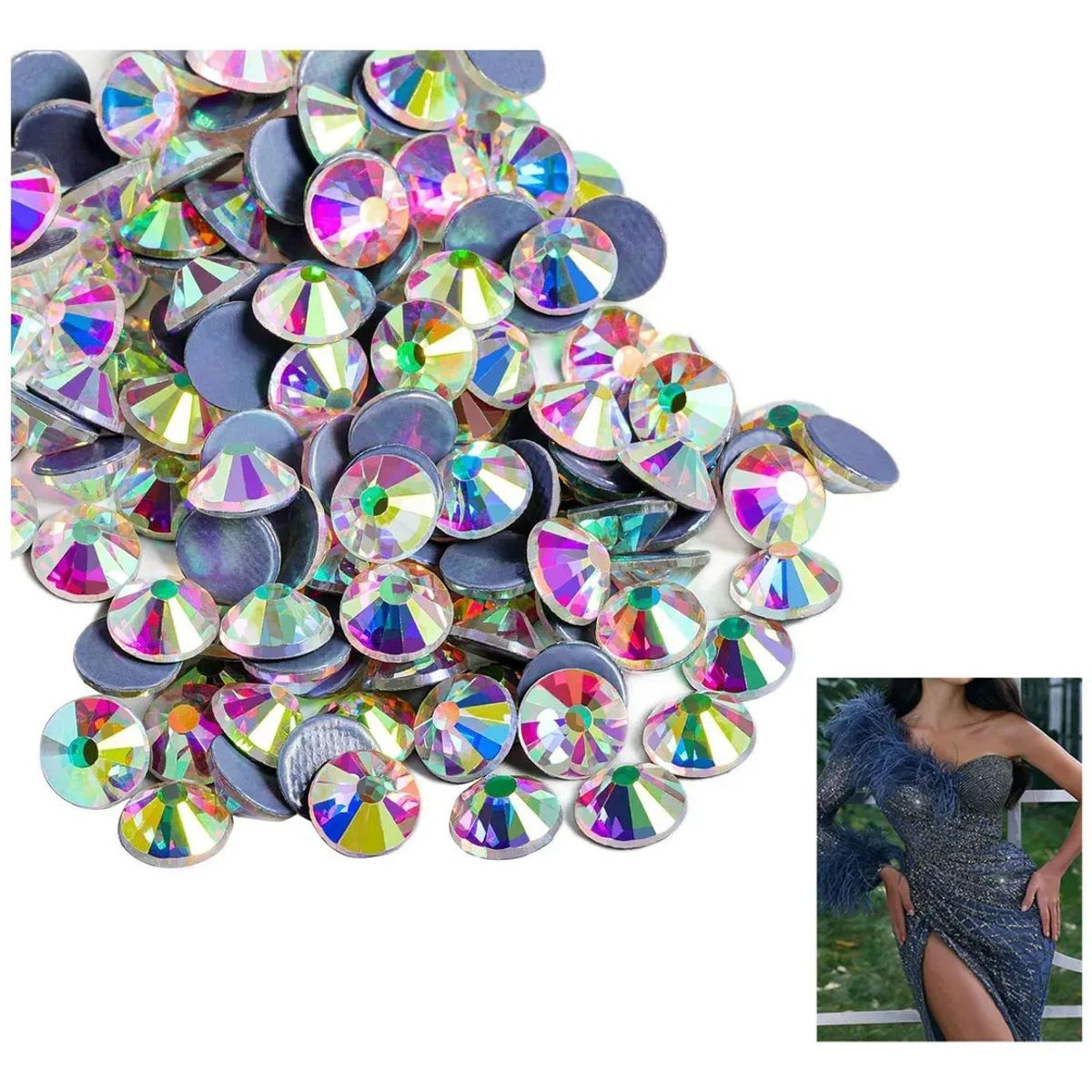 KUANGYE - Cristales Strass Hotfix Tornasol Termoadheribles Brillo Ss20