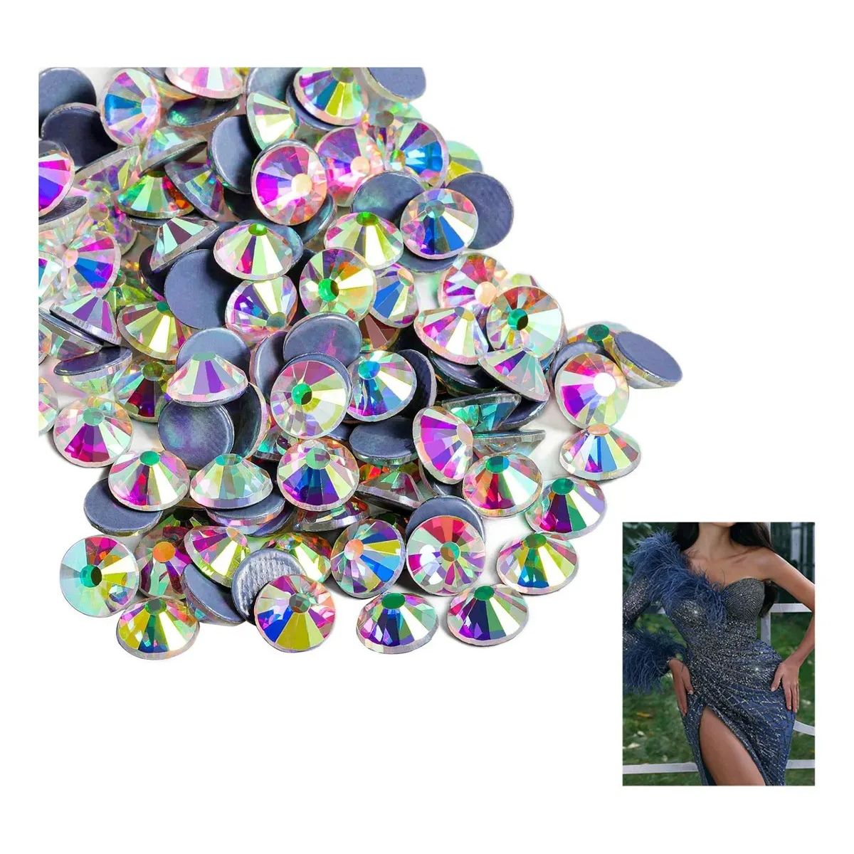 KUANGYE - Cristales Strass Hotfix Tornasol Termoadheribles Brillo Ss20