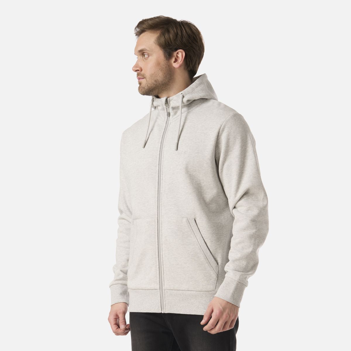 LIPPI - Polerón Hombre Ulmo Full Zip Hoody Sweatshirt Gris Melange Lippi