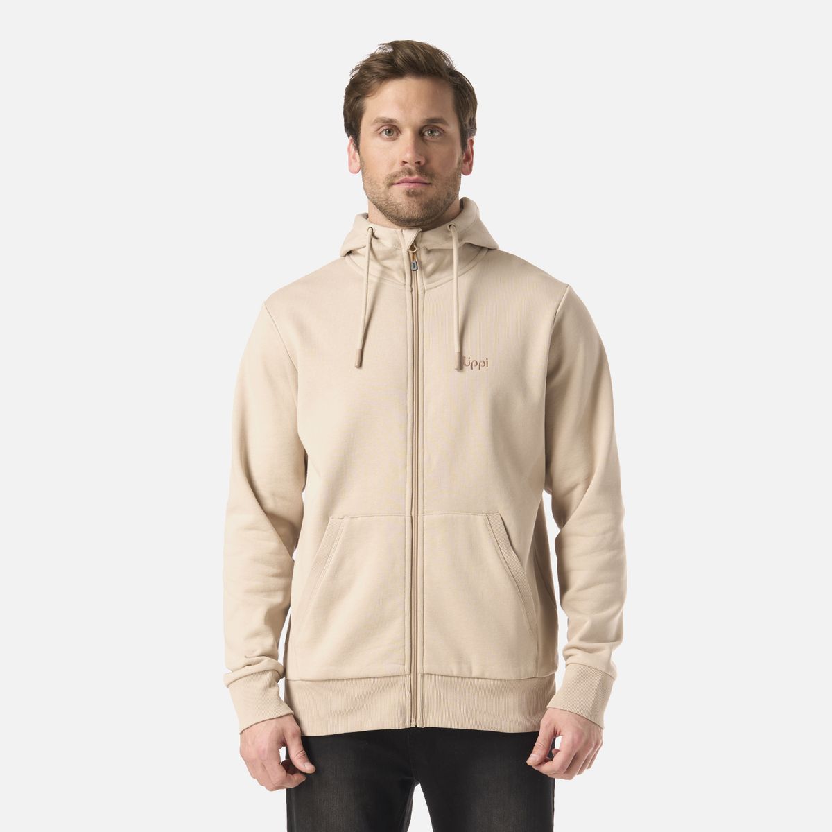 LIPPI - Polerón Hombre Ulmo Full Zip Hoody Sweatshirt Beige Lippi
