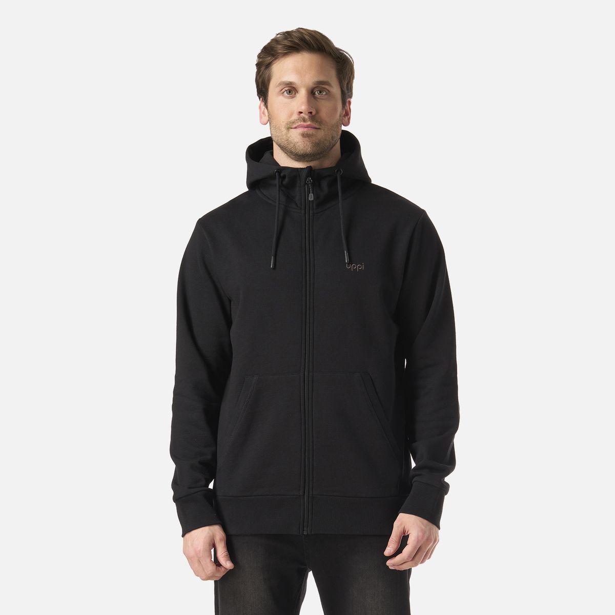 LIPPI - Polerón Hombre Ulmo Full Zip Hoody Sweatshirt Negro Lippi