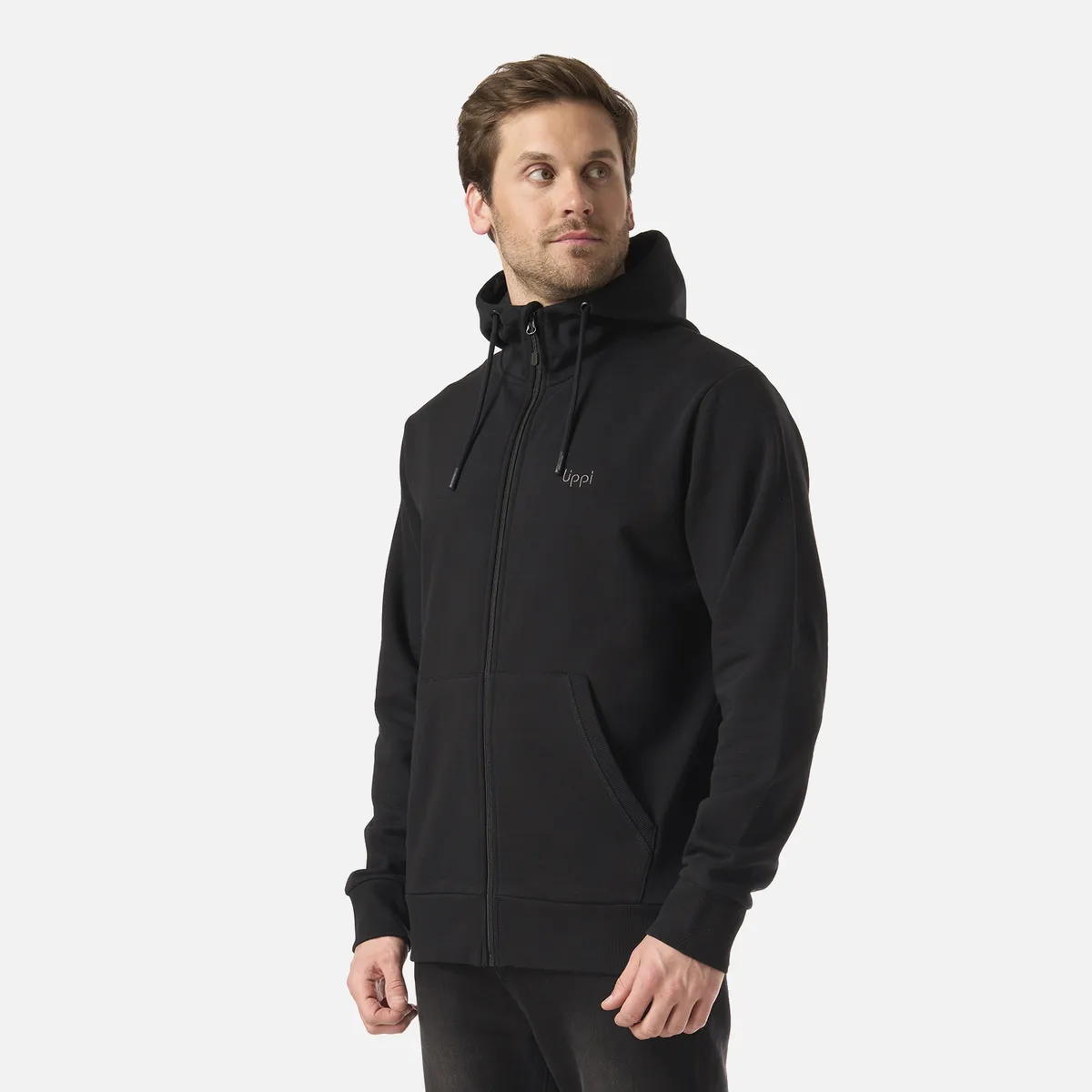 LIPPI - Polerón Hombre Ulmo Full Zip Hoody Sweatshirt Negro Lippi