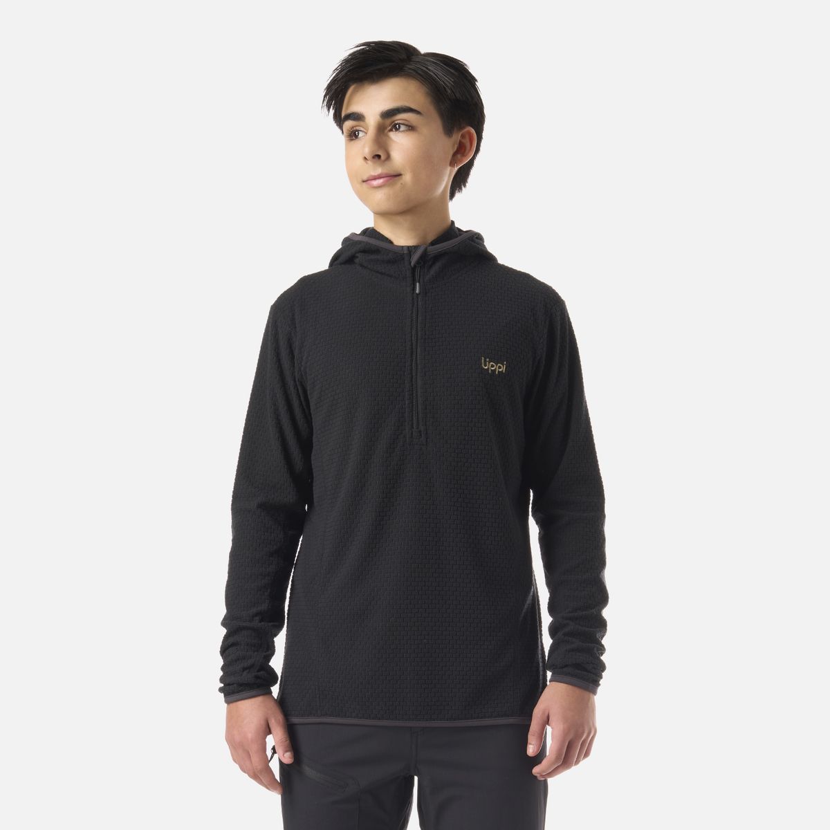 LIPPI - Polerón Teen Boy Mild Nano-F 1/4 Zip Hoody Negro Lippi