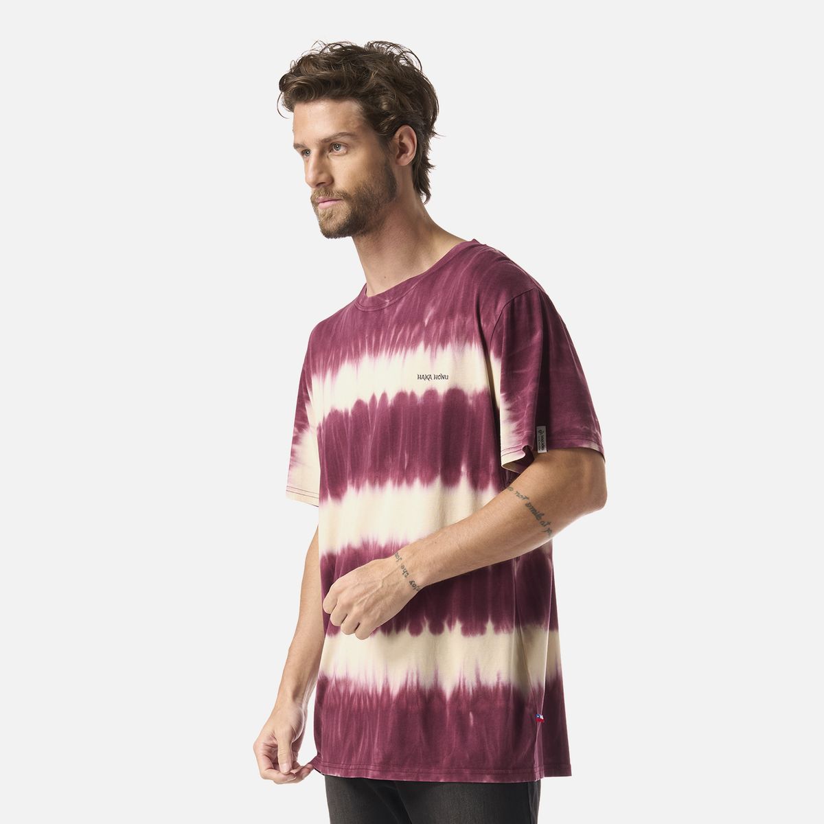HAKA HONU - Polera Hombre Mamboo Burdeo Haka Honu