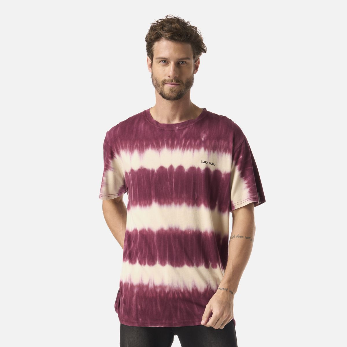 HAKA HONU - Polera Hombre Mamboo Burdeo Haka Honu