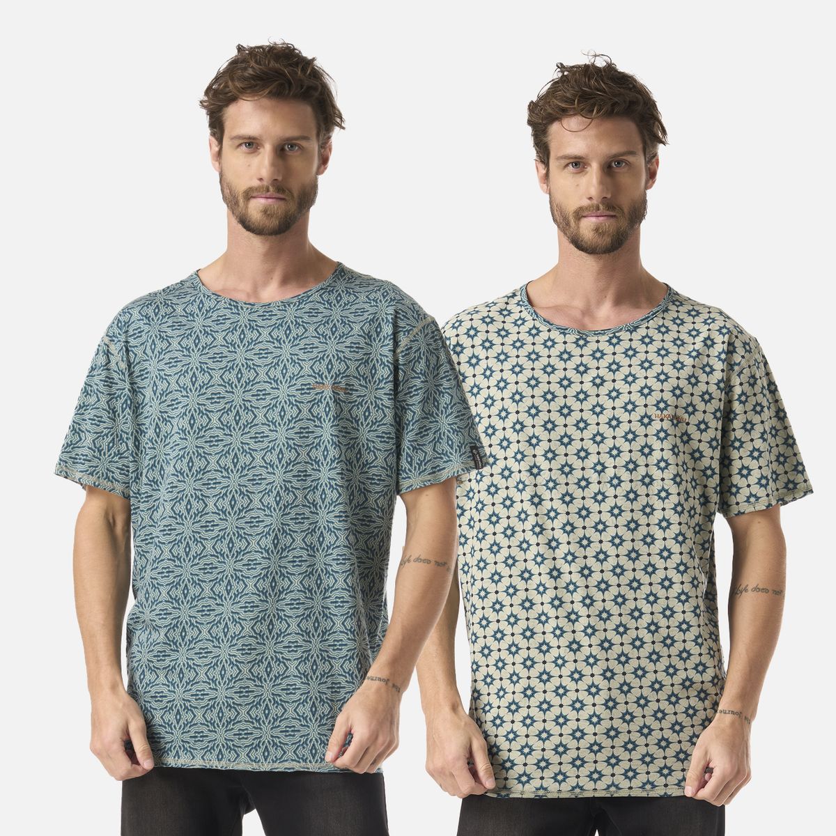 HAKA HONU - Polera Hombre Bi-curioso Print Azul Noche Haka Honu